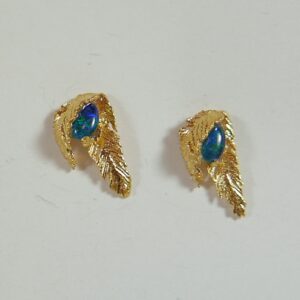 Handgemaakte organische oorbellen in sterling zilver of verguld zilver, natuur geïnspireerd opaal