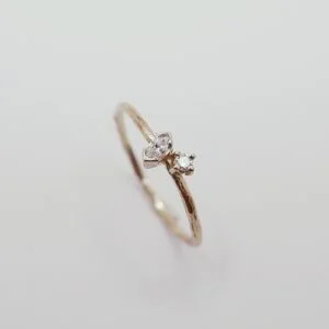 Fine ring with two diamonds